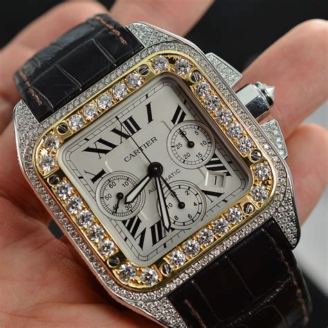 cartier santos watch buyer|cartier santos 100 diamond price.